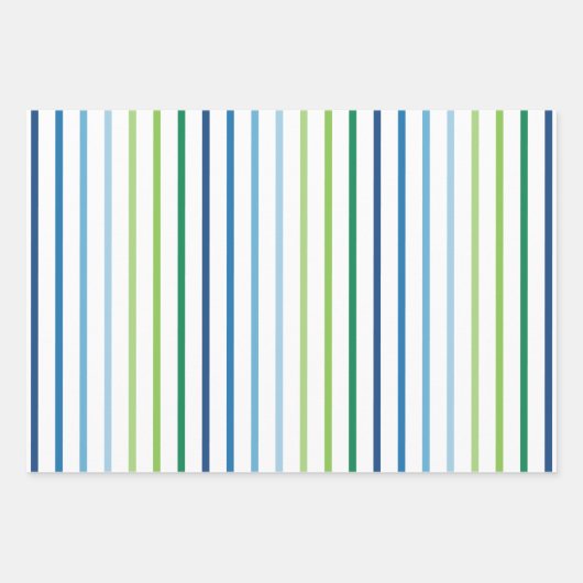 Blauwe en groene jongens Birthday Inpakpapier Vel (Voorkant 3)