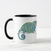 Blauwe en groene kameleon mok (Links)