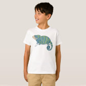 Blauwe en groene kameleon t-shirt (Voorkant volledig)