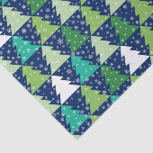 Blauwe en groene kerstbomen tissuepapier (Detail)