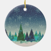 Blauwe en groene kerstboom keramisch ornament (Achterkant)