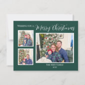 Blauwe en groene kerstkaart (Voorkant)