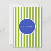 Blauwe en groene Kinder Bowling Party Birthday Inv Kaart (Achterkant)