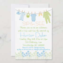 Blauwe en groene kleine kleren Sip en zie Kaart