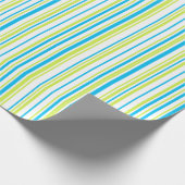 Blauwe en groene kleuren eenvoudige Stripes Patroo Cadeaupapier (Hoek)