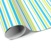 Blauwe en groene kleuren eenvoudige Stripes Patroo Cadeaupapier (Rol Hoek)