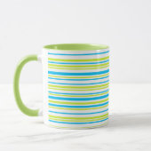 Blauwe en groene kleuren eenvoudige Stripes Patroo Mok (Links)