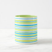 Blauwe en groene kleuren eenvoudige Stripes Patroo Mok (Midden)