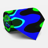 Blauwe en groene kleurrijke Psychedelische Stropda Stropdas (Opgerold)