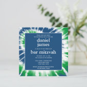 Blauwe en groene kleurstof Mitzvah Square Kaart (Staand voorkant)