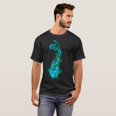 Blauwe en groene Koi-vis T-shirt (Voorkant volledig)