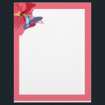 Blauwe en groene kolibrie briefhoofd<br><div class="desc">In dit kleurrijke briefhoofd staat mijn schilderij van een blauwe en groene Hummingbird in het midden van de vlucht die gevoed wordt vanuit een rode Hibiscus tegen een witte achtergrond met een overeenkomende grens. Perfect om stijl en een wenk van het exotische aan uw brieven toe te voegen</div>