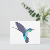 Blauwe en groene kolibrie briefkaart (Staand voorkant)