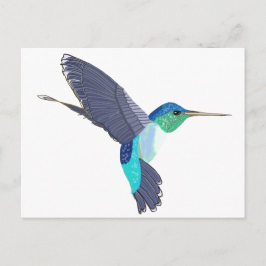 Blauwe en groene kolibrie briefkaart (Voorkant)