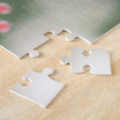 Blauwe en groene kolibrie en oranje hibiscus legpuzzel (Zijkant)