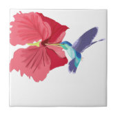 Blauwe en groene kolibrie tegeltje (Voorkant)