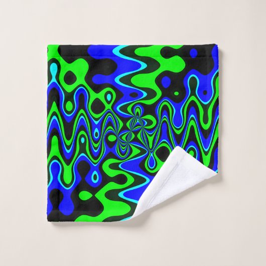 Blauwe en groene kunstkleerset bad handdoek (Wasdoekje)