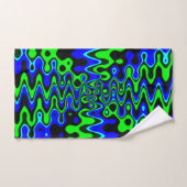 Blauwe en groene kunstkleerset bad handdoek (Handdoek)