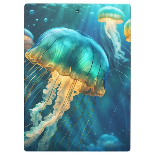 Blauwe en groene kwal klembord (Achterkant)