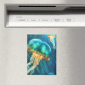 Blauwe en groene kwal magneet (Insitu (Vaatwasser))