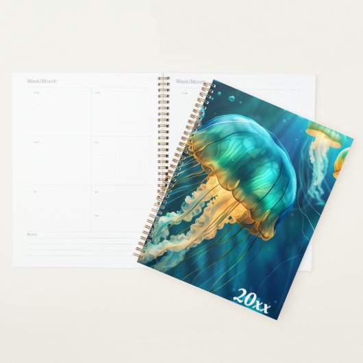Blauwe en groene kwal planner (Display)