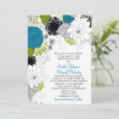 Blauwe en groene lentevloerbloemen Woedingen Kaart (Staand voorkant)