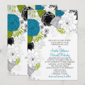 Blauwe en groene lentevloerbloemen Woedingen Kaart (Voorkant / Achterkant)