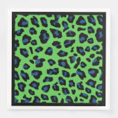Blauwe en groene luipaard afdrukken servet (Voorkant)