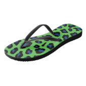Blauwe en groene luipaard afdrukken teenslippers (Schuin)