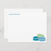 Blauwe en groene macro's Dank u Notitiekaartje (Voorkant / Achterkant)