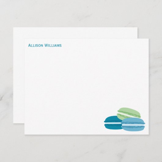 Blauwe en groene macro's Dank u Notitiekaartje (Voorkant / Achterkant)