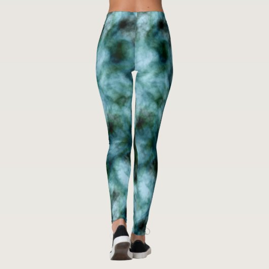 Blauwe en groene marmer leggings (Achterkant)