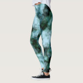 Blauwe en groene marmer leggings (Links)
