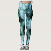 Blauwe en groene marmer leggings (Voorkant)