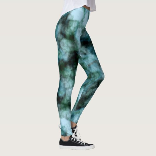 Blauwe en groene marmer leggings (Rechts)