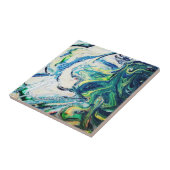 Blauwe en groene marmer tegeltje (Zijkant)