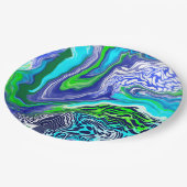 Blauwe en groene marmer-zwembroeken, Birthday Papieren Bordje (Gekanteld)