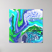 Blauwe en groene marmertruien canvas afdruk (Voorkant)