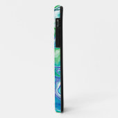 Blauwe en groene marmervochtige kunst Abstract Case-Mate iPhone Case (Achterkant/links)