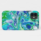 Blauwe en groene marmervochtige kunst Abstract Case-Mate iPhone Case (Achterkant (horizontaal))