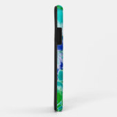 Blauwe en groene marmervochtige kunst Abstract Case-Mate iPhone Case (Achterkant/rechts)