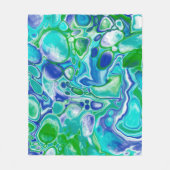 Blauwe en groene marmervochtige kunst Abstract Fleece Deken (Voorkant)