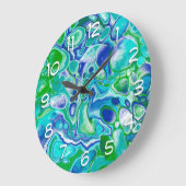 Blauwe en groene marmervochtige kunst Abstract  Grote Klok (Hoek)