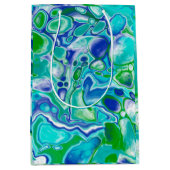 Blauwe en groene marmervochtige kunst Abstract Medium Cadeauzakje (Voorkant)