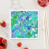 Blauwe en groene marmervochtige kunst Abstract Servet (Insitu)
