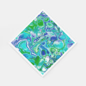 Blauwe en groene marmervochtige kunst Abstract Servet (Hoek)