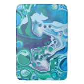 Blauwe en groene marmervochtige kunst badmat (Voorkant Verticaal)