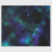 Blauwe en groene melkweg cadeaupapier (Vlak)