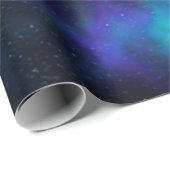 Blauwe en groene melkweg cadeaupapier (Rol Hoek)