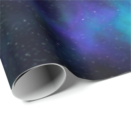 Blauwe en groene melkweg cadeaupapier (Rol Hoek)
